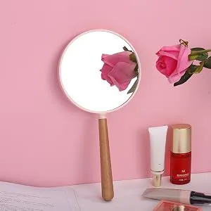 XPXKJ Handheld Mirror with Handle  for Vanity Makeup Home Salon Travel Use (Round  Green) Round Green - Handheld mirror with handle