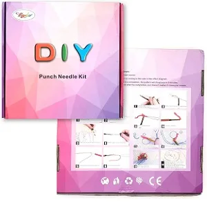 Maydear Punch Needle Starter Kit for Beginner Cartoon Rug Hooking Beginner Kit  with an Embroidery Pen and 9.8'' Hoop - Butterfly - Exquisite gift
