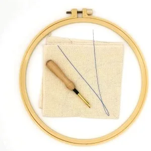 Maydear Punch Needle Starter Kit for Beginner Cartoon Rug Hooking Beginner Kit  with an Embroidery Pen and 9.8'' Hoop - Butterfly - Material package