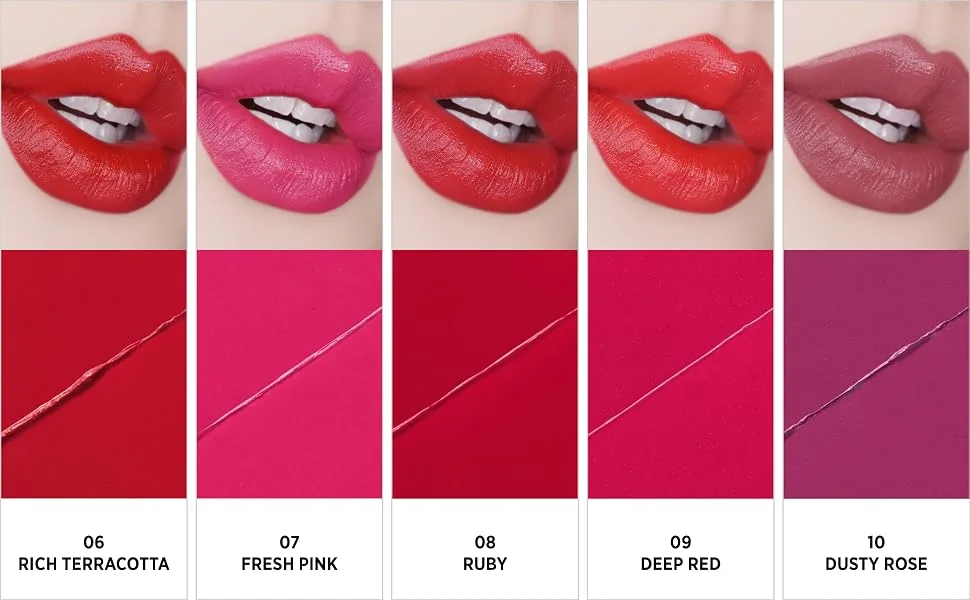 UNICORN GLOW COLOR LIPS 8 RUBY  0.12 oz. / 3.5 g  Semi Matte Lipstick  Vivid Color  Nourishes  Protects Lips 08 RUBY - UNICORN GLOW Color Lips