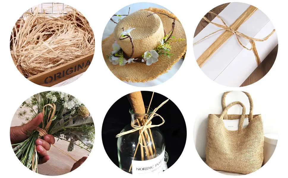Creatrill Natural Raffia Paper Ribbon  3 x40g Paper Raffia Ribbon Perfect for Florist Bouquets Weaving Decoration Christmas Raffia Gift Wrap Natural Raffia Bundle - raffia ribbon grass