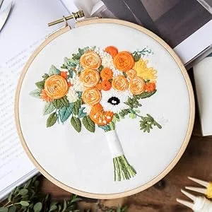 Maydear Stamped Embroidery Kit for Beginners with Pattern  Cross Stitch kit  Embroidery Starter Kit Including Embroidery Hoop  Color Threads and Embroidery Scissors - Herborist4 - product information 7