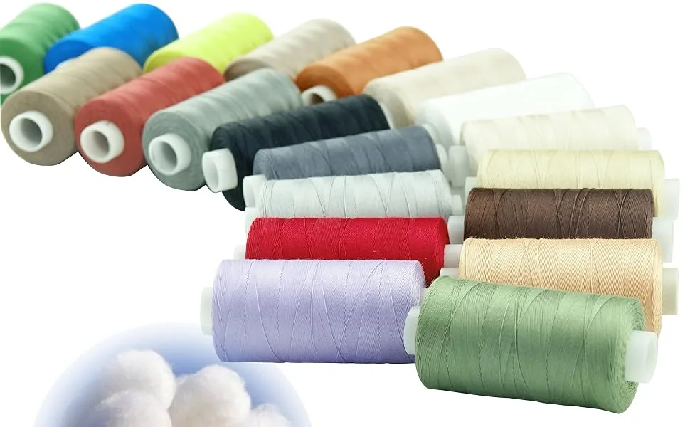 Simthread All Purposes Cotton Quilting Thread 50s/3 Thread for Piecing Sewing etc - 550 Yards Each (12 White) - 100% Cotton sewing thread 503