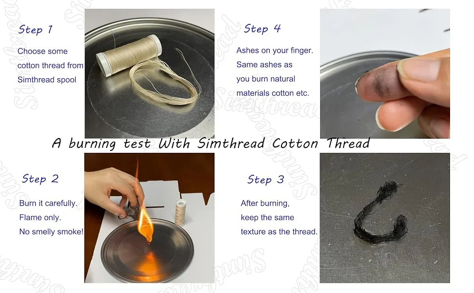 Simthread All Purposes Cotton Quilting Thread 50s/3 Thread for Piecing Sewing etc - 550 Yards Each (12 White) - how to know the thread is made of cotton? What is natural cotton thread