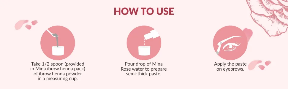 MINA Rose Water Henna Fixing Solution For Eyebrow Tint| Calming & Soothing for All Skin Types | Natural  Refreshing Rose Water 200Ml - rose water