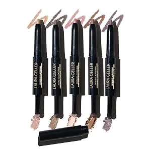 LAURA GELLER NEW YORK Make It A Double Dual-Ended Eyeshadow - Absinthe - Cream Eyeshadow Stick + Matching Powder Eyeshadow - Crease-Proof & Smudge-Proof - Make It A Double Group Shot