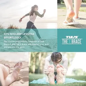 Tuli's X Brace  Arch Support Brace and Compression for Sever s Disease  Plantar Fasciitis  Flat Feet  Fallen Arches  Over-Pronation and Heel Pain  2 Pairs  Medium Medium (2 Pair) - the x brace