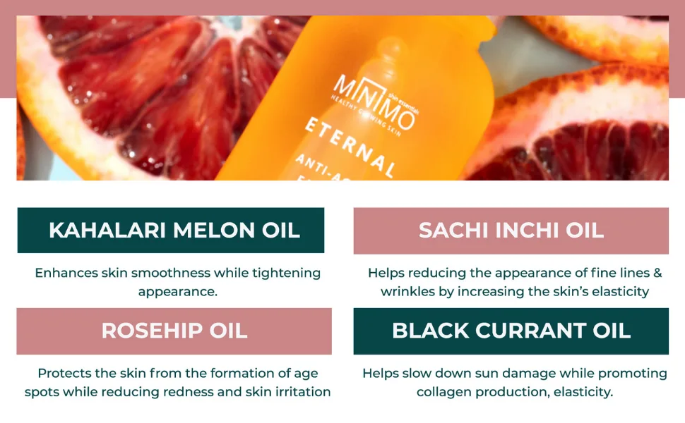 Minimo Eternal Face Oil - Fast absorbing anti aging face oil