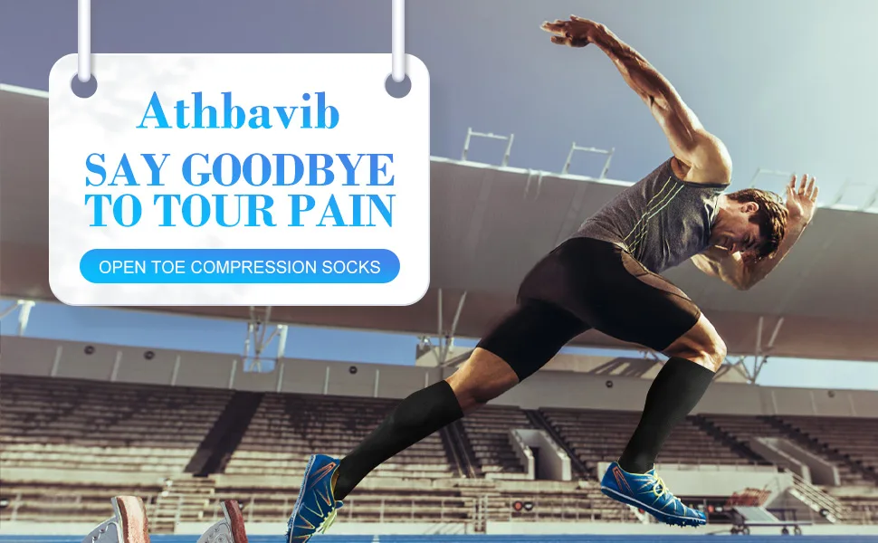 Athbavib 3 Pairs Open Toe Compression Socks for Men Women Toeless Compression Socks Multi1 Large-X-Large - open toe compression socks