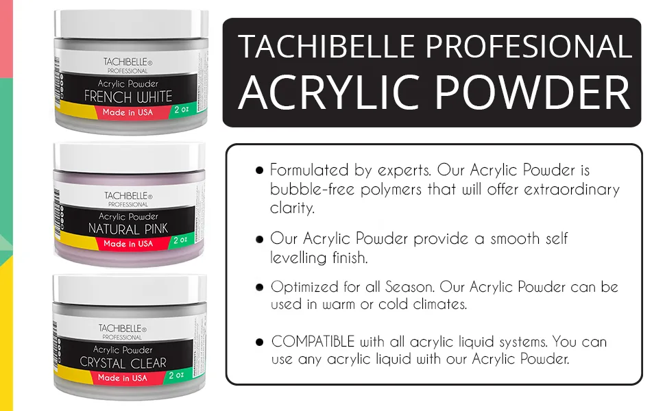 Tachibelle Professional Polymer Kit Acrylic Powder 2 oz and Acrylic Liquid Monomer 4 oz (Crystal Clear) - product information 4