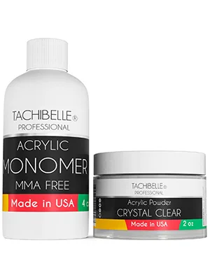 Tachibelle Professional Polymer Kit Acrylic Powder 2 oz and Acrylic Liquid Monomer 4 oz (Crystal Clear) - qewqe