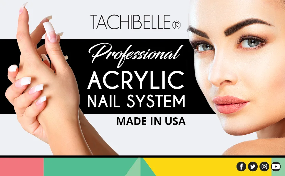 Tachibelle Professional Polymer Kit Acrylic Powder 2 oz and Acrylic Liquid Monomer 4 oz (Crystal Clear) - wedwe