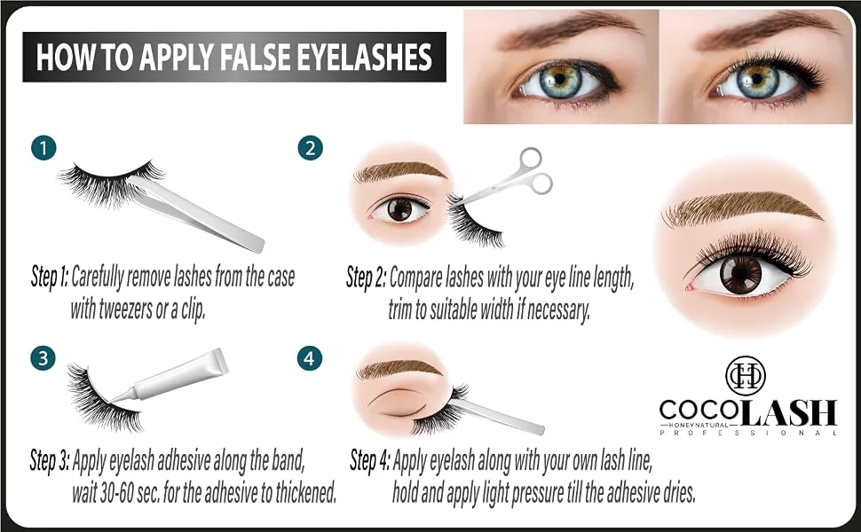Cocohoney 3D Faux False Mink Eyelashes (5 pairs) - OFFICE LOOK | 100% Hand Made | Cruelty Free | Reusable | Ultralight | Durable 3D009 - product information 4