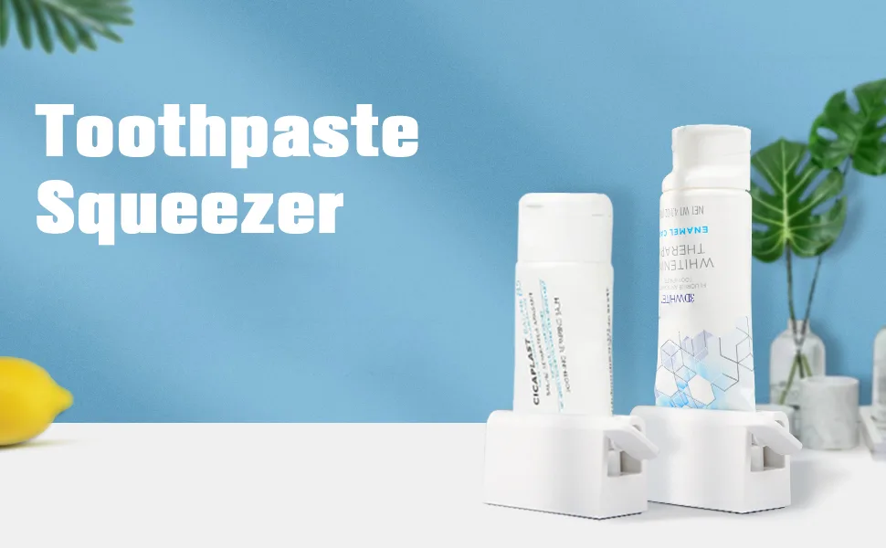 BEZOX Minimalist Toothpaste Tube Squeezers(Set of 2)  Toothpaste Roller Squeeze Tool  Eco-Friendly Toothpaste Holder Dispenser - White - toothpaste squeezer dispenser for kids