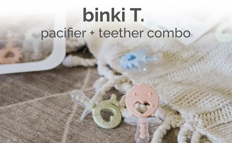 ZoLi Binki.T Pacifier+Teether All in One | Silicone Orthodontic Shape Pacifier with Fun Textured Teething Handle  Whale Shape  0 - 6 Months - Mist Blue / Ash Grey - paci pacifier soother soothie paciteether teether teething toy baby gift newborn orthodontic nipple