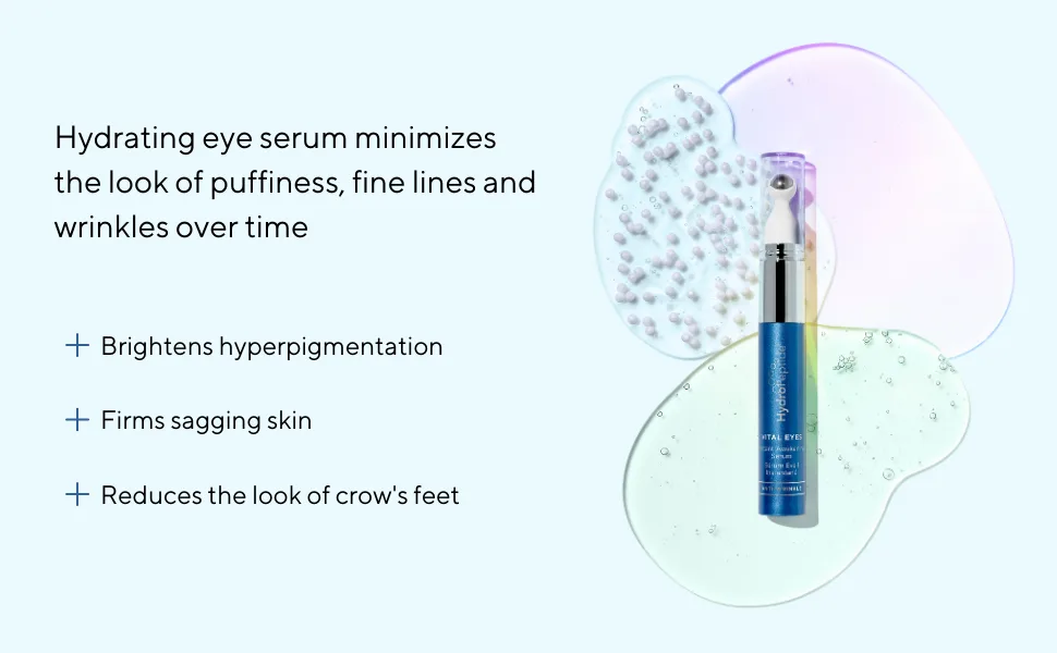 HydroPeptide Vital Eyes  Instant Awakening Serum  Cooling Rollerball  Hydrate and Brighten  0.3 Ounce - Hydropeptide