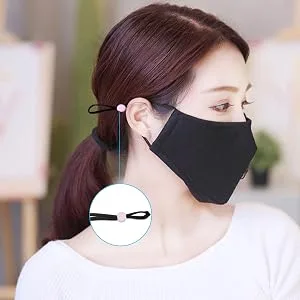 SENHAI 300Pcs Adjustment Cord Locks  Silicone Toggles Anti-Slip Buckle for Elastic Cord Drawstrings Lanyard Ear Rope Hat Accessories (Black  White  Pink) - 300Pcs Adjustment Cord Locks