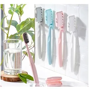 WANGTA Toothbrush 4pcs  Twice as Wide as Regular Brush Head  Wide Toothbrush  Long Brush Head  More Comfortable and Easier Brushing (White Brush) - option5