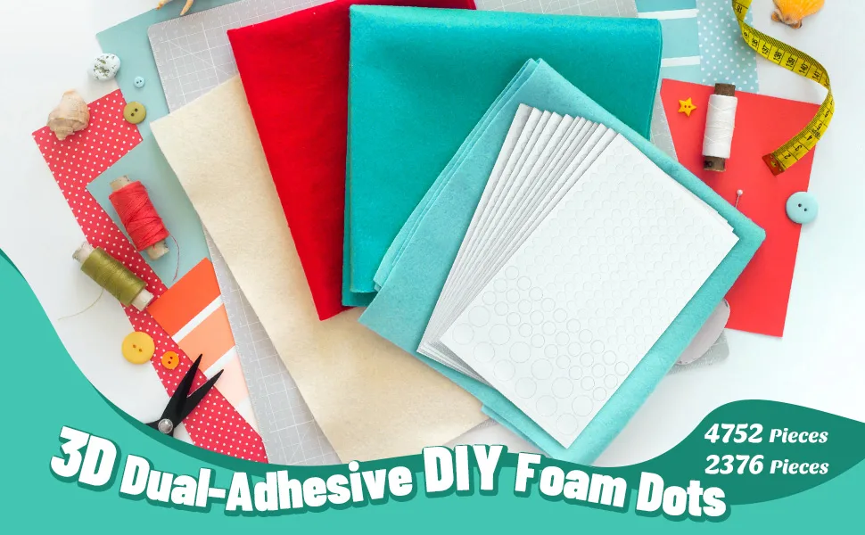 Outus 2376 Pieces Foam Dots Dual-Adhesive 3D Foam Dots 3 Sizes Pop Foam Dots Round Adhesive Foam Mounts for Craft DIY Art Scrapbooking Cards Decoration Supplies  12 Sheets - product information 1