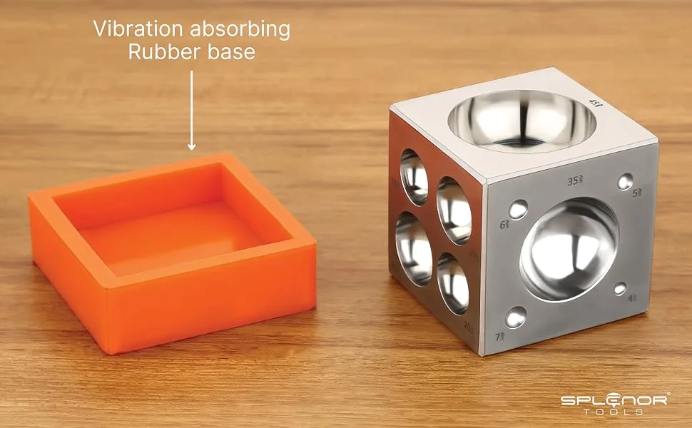 Splenor Tools Steel Square Dapping Doming Die Block with 21 Full Round Cavities for Jewelry Making (2  Square Block) - product information 11