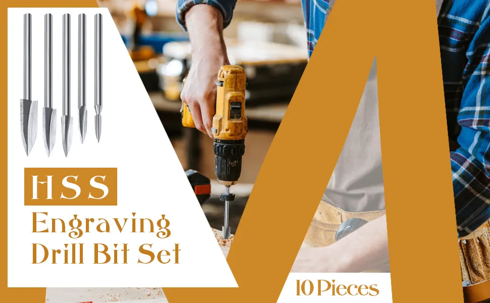 10 Pieces Wood Carving Drill bits Wood Carving Engraving Tools Rotary Carving bits DIY Woodworking Drill Accessories - product information 1