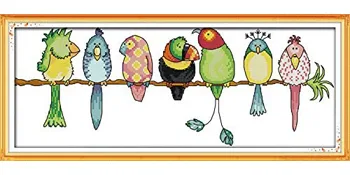 Maydear Cross Stitch Kits Stamped Full Range of Embroidery Starter Kits for Beginners DIY (Deep Autumn  14CT) Deep Autumn 14CT - product information 2