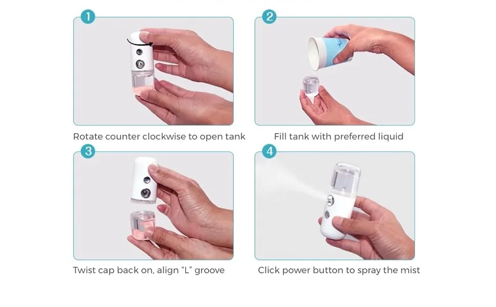 Spread Pixie Dust Nano Mister Sanitizer Spray Disinfectant Mist Sanitizing Spray Machine for Home  Office Car Hotel Mist Sanitizer Sprayer (White) - Usage