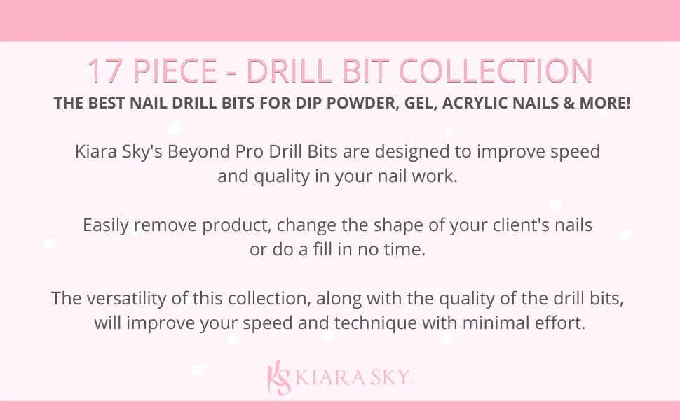 Kiara Sky Purple Drill Bits for E-File Nail Drill (5-in-1 Medium) - Drill Bit, Kiara Sky, Acrylic Nails, Cuticle, Manicure, Pedicure, Nail Tools, Electric Nail File