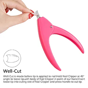 Dr.nail Acrylic Nail Cutter False Nails Clipper Adjustable Fake Nail Clippers Nail Tip Trimmer for Artificial Nail Art Manicure Tools Clip Tool (Light Purple)  - W-CUT
