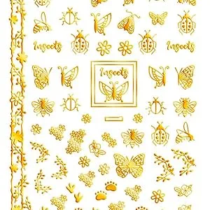 2sheets Fly Insect 3D Nail Stickers Decals Self-adhensive DIY Tip Charm Design Bee Nail Art Sticker Wraps Perfect Decorations Luxury Nail Stickers(Bee) - Manicure Accessories bee sticker,3D honey bee stickers colorful butterfly nail art stickers