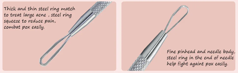 Professional Blackhead Remover Blemish Extractor Tool - Pimple Comedone Removal 2-In-1 Stainless Steel Pimple Popper(2pcs) - acne extractor tool