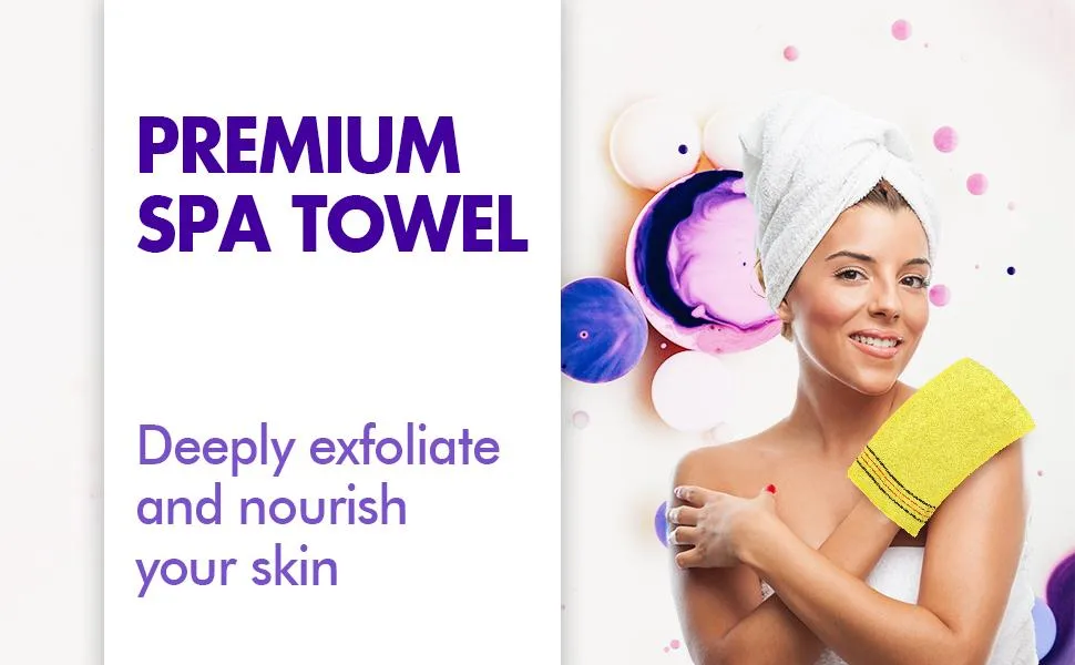 Korean Asian Exfoliating Cloth Mitt - Large Viscos Italy Bath Towel  Body Scrubbing Scrub Washcloth  5 pcs - exfoliating-towel