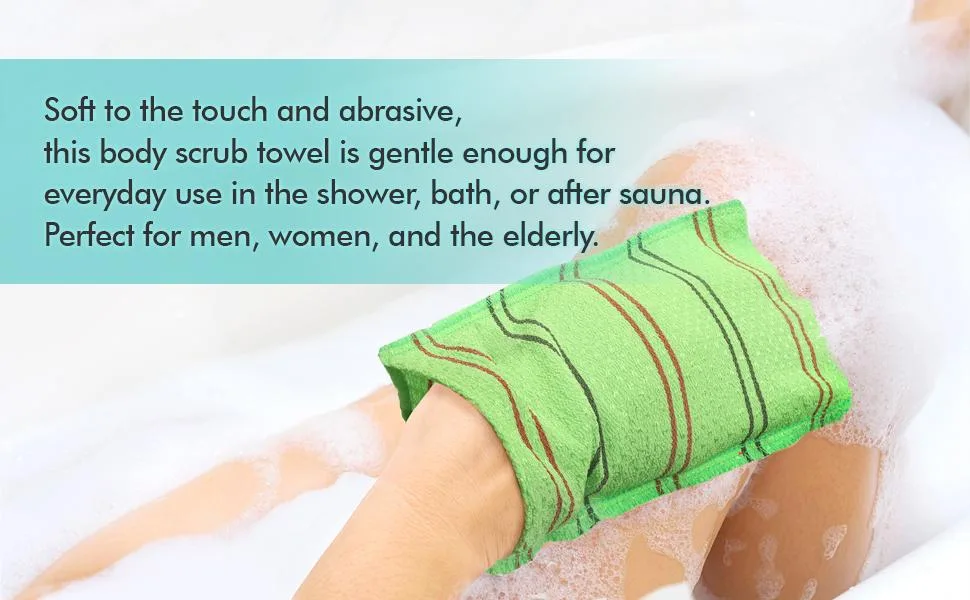 Korean Asian Exfoliating Cloth Mitt - Large Viscos Italy Bath Towel  Body Scrubbing Scrub Washcloth  5 pcs - exfoliating-towel