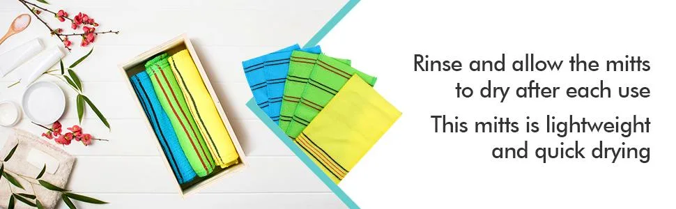 Korean Asian Exfoliating Cloth Mitt - Large Viscos Italy Bath Towel  Body Scrubbing Scrub Washcloth  5 pcs - exfoliating-towel
