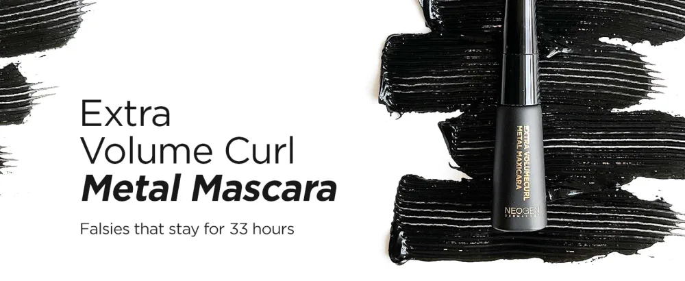 NEOGEN DERMALOGY Innovative Sensational Hygienic Washable Extra Slim Metal Mascara (Volume  Black) - mascara stays for 33 hours