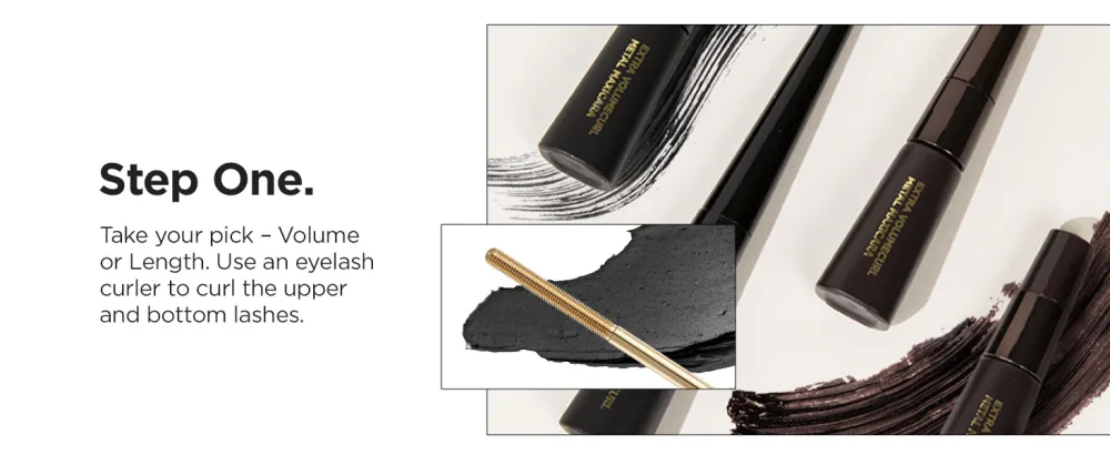 NEOGEN DERMALOGY Innovative Sensational Hygienic Washable Extra Slim Metal Mascara (Volume  Black) - step one use an eyelash curler