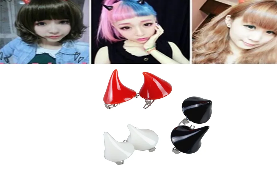 BinaryABC Halloween Devil Horn Hair Clips Hairpins Barrette Halloween Cosplay Costume Party Accessories 6Pcs - Halloween Devil Horn Hair Clips Hairpins Barrette
