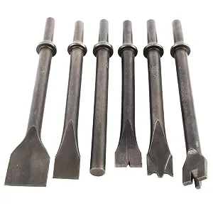 KUNTEC 9Pcs Pneumatic Chisel Tool Air Hammer Punch Chipping Bits Set 0.39 Inches Round Style Shank - product information 3
