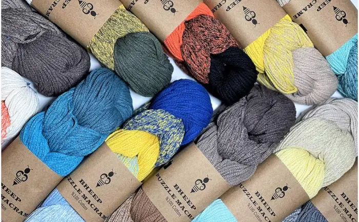 Natural Cotton Macrame Puzzle Cord 7 Colors - 2mm x 219 Yards - Organic Macrame Cotton Rope for DIY Crafts - Knitting Knotting Decorative Projects Wedding Decor (Sky)  - BHEEP Macrame Puzzle World