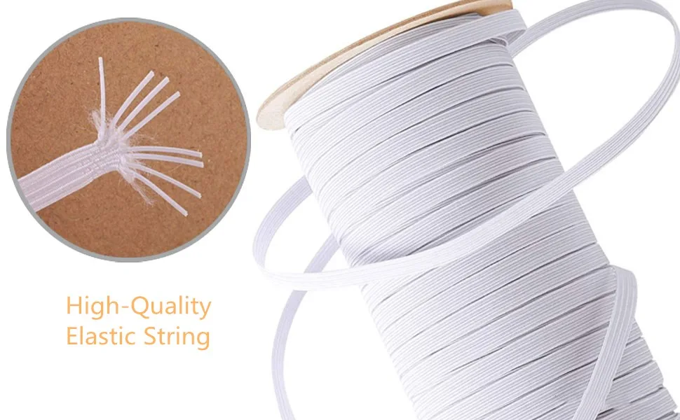 Elastic for Sewing Masks Stretchy Elastic String for Masks Sewing Craft DIY  Premium Quality  Soft Material  Round Elastic Cord for mask (5MM185Yards) - Elastic Bands for Sewing
