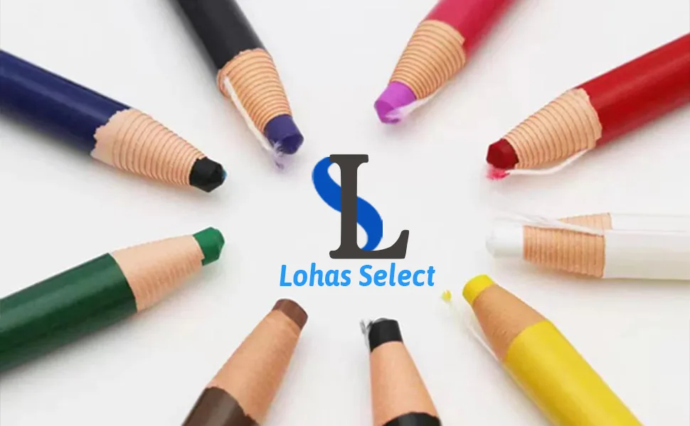 Lohas Select 12 Pieces Sewing Mark Pencil Tailor's Marking and Tracing Tools Free Cutting Crayons Sewing Fabric Pencil 6 Colors (6 Colors) - Tailor