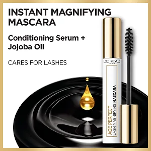L'Or al Paris Cosmetics AGE PERFECT WATERPROOF BLACK - volumizing mascara