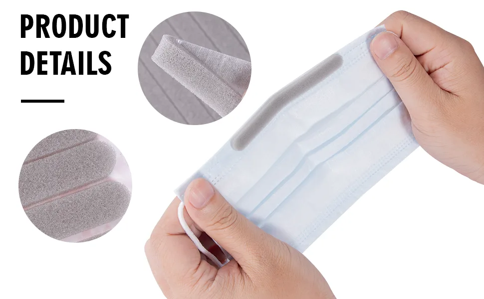 50Pcs Nose Bridge Strips Pad Self-Adhesive Anti-Fog Cushion Protection Stripe DIY Crafting Black Sponge - nose bridge pads