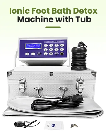 veicomtech Ionic Foot Bath Detox Machine  Detox Foot Spa with Wrist Strap  Far Infrared Waistbelt and Array for Home Use  Salon Beauty Club 8 Piece Set - foot detox machine
