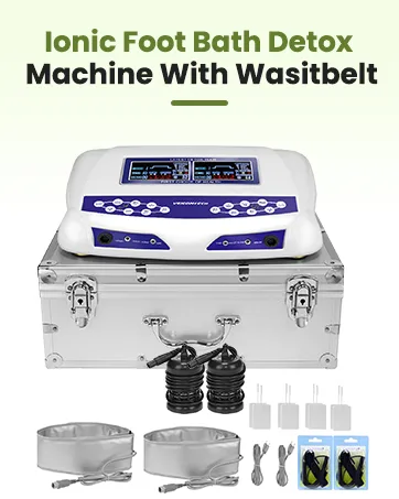 veicomtech Ionic Foot Bath Detox Machine  Detox Foot Spa with Wrist Strap  Far Infrared Waistbelt and Array for Home Use  Salon Beauty Club 8 Piece Set - foot detox machine