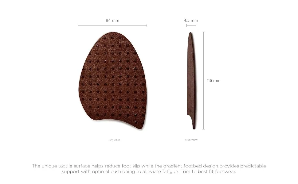 FLEXZENSE Anti-Sliding Pads Closed Toe | Supportive Cushioning and Reduce Foot Slip | 1 Pair (Saddle Brown) - ANTI-SLIDING PADS CLOSED TOE Product Dimension