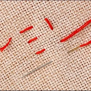 30pcs Cross Stitch Needles Hand-Stitched Embroidery  Embroidery Hand Needles Sewing Needles for Cross Stitching - Size 24 - Embroidery effect