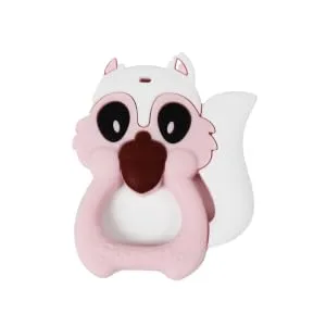 Sweetie TR032 Teether Teething Squirrel Toys Silicone Teething for Babies Silicone for Baby Teething (Pink) - Teething (Pink)