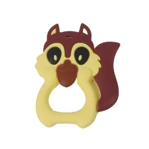 Sweetie TR032 Teether Teething Squirrel Toys Silicone Teething for Babies Silicone for Baby Teething (Pink) - Teething (Yellow)