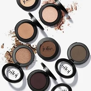 Jolie Cosmetics Powder Pressed Matte Eyeshadows - Cruelty Free  Vegan  Single Pan Eyeshadow 1.48g Base Neutrals (Earthly Nude) - jolie impeccable me cosmetics blush matte eye face skin care makeup